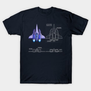 Pixel Art Spaceship Blueprint T-Shirt